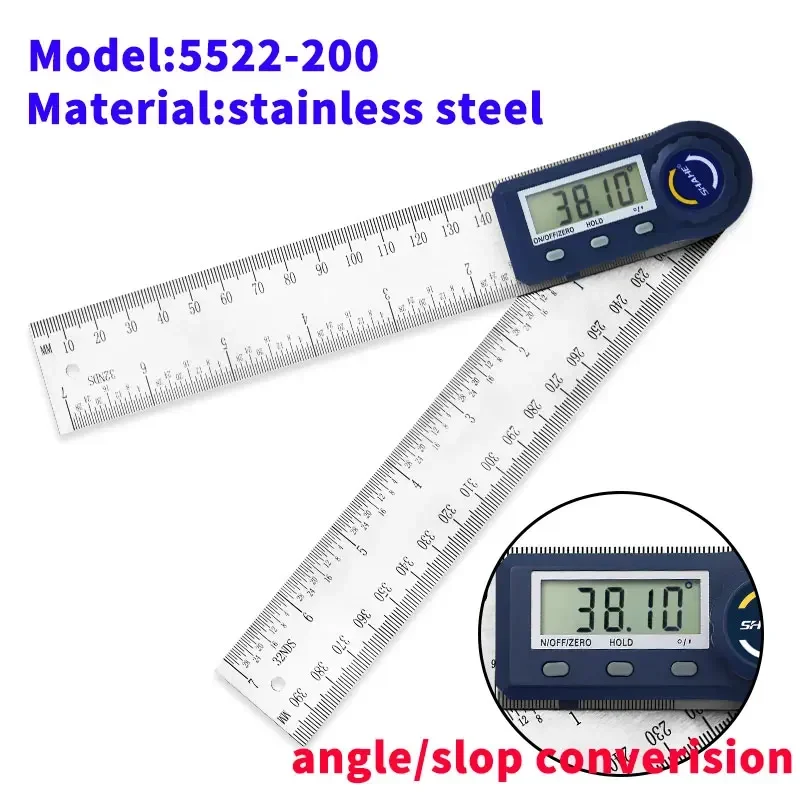 200 мм цифровой угловой инклинометр транспортир из нержавеющей стали электронный гониометр угломер измерительные инструменты