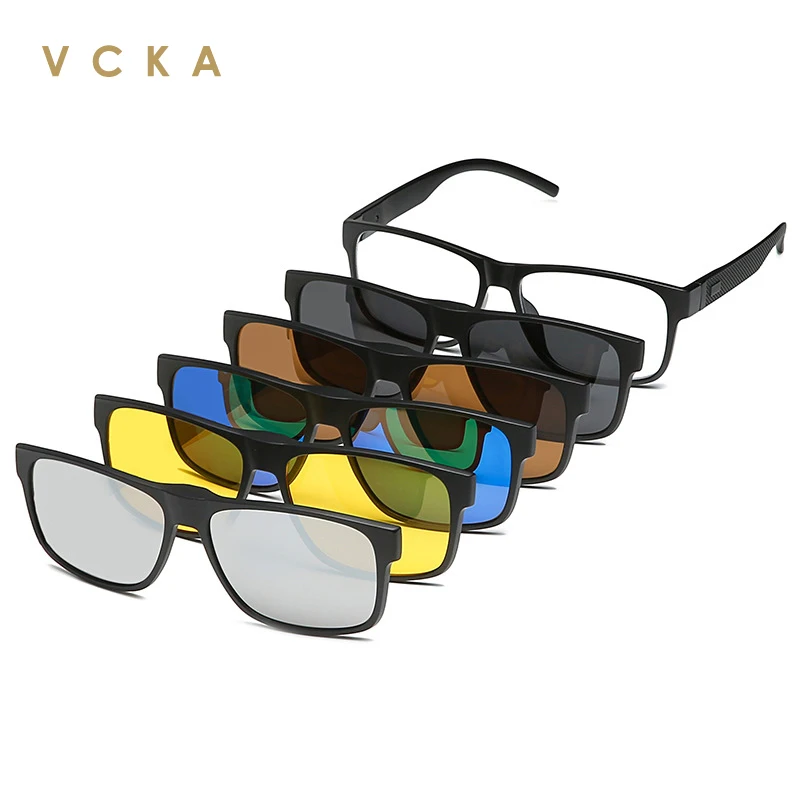 

Мужские и женские очки для чтения VCKA, модные поляризационные очки в стиле ретро, зеркальные Магнитные очки с 1 зажимом, + 1,0 ~ + 4,0