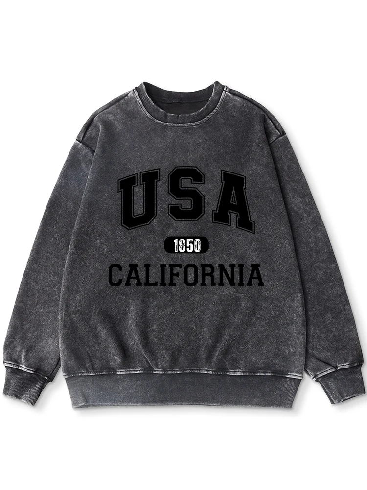 Женский хлопковый свитшот с принтом Калифорния повседневный спортивный костюм в