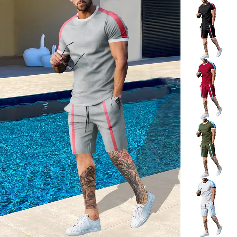 Men's Summer Short Sleeve T-shirt New Men's Short Sleeve Shorts Sports Casual Set Men's Clothing Sets