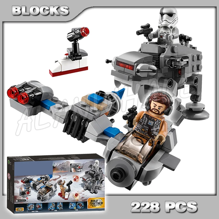 

228pcs Star Resistance Ski Speeder vs First Order Walker Microfighters 10910 Building Blocks Toys Compatible With Model