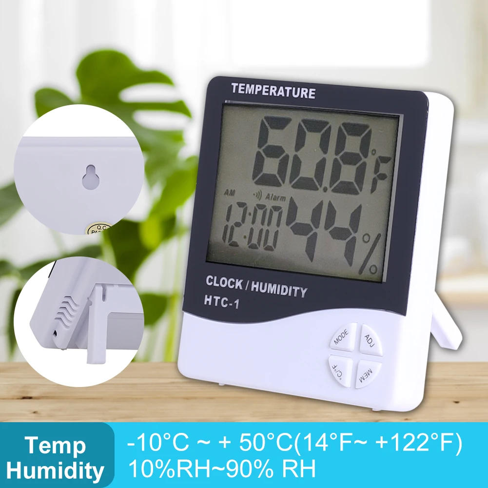

Digital Indoor Thermometer Hygrometer with Alarm Temperature Humidity Meter with LCD Display Memory Function for Home Office