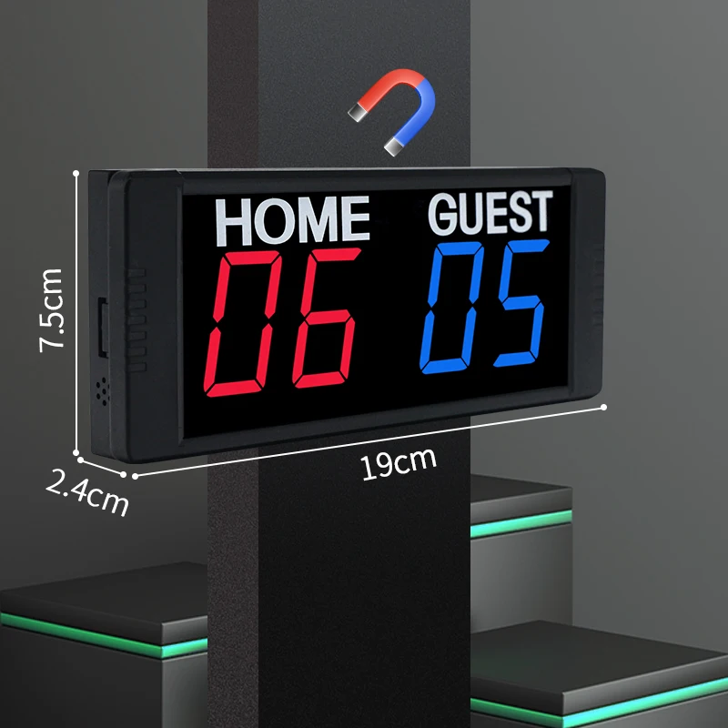 GANXIN Magnetische Batterie/Plug-in Elektronische Anzeigetafel mit Fernbedienung, Tragbare Mini Basketball Anzeigetafel Digitale