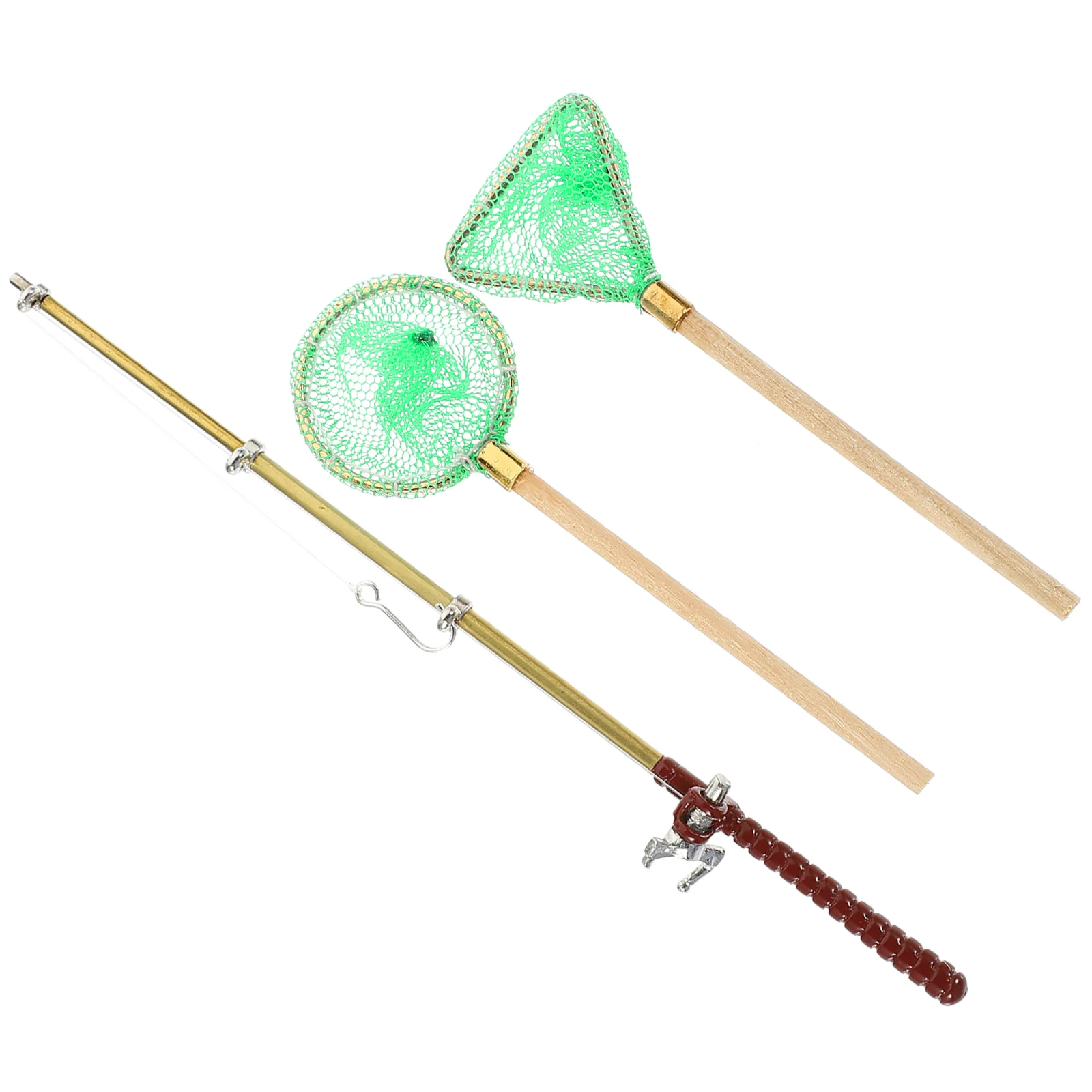 Мини-удочка игрушечный дом украшение модель набор поставка сеток миниатюрный