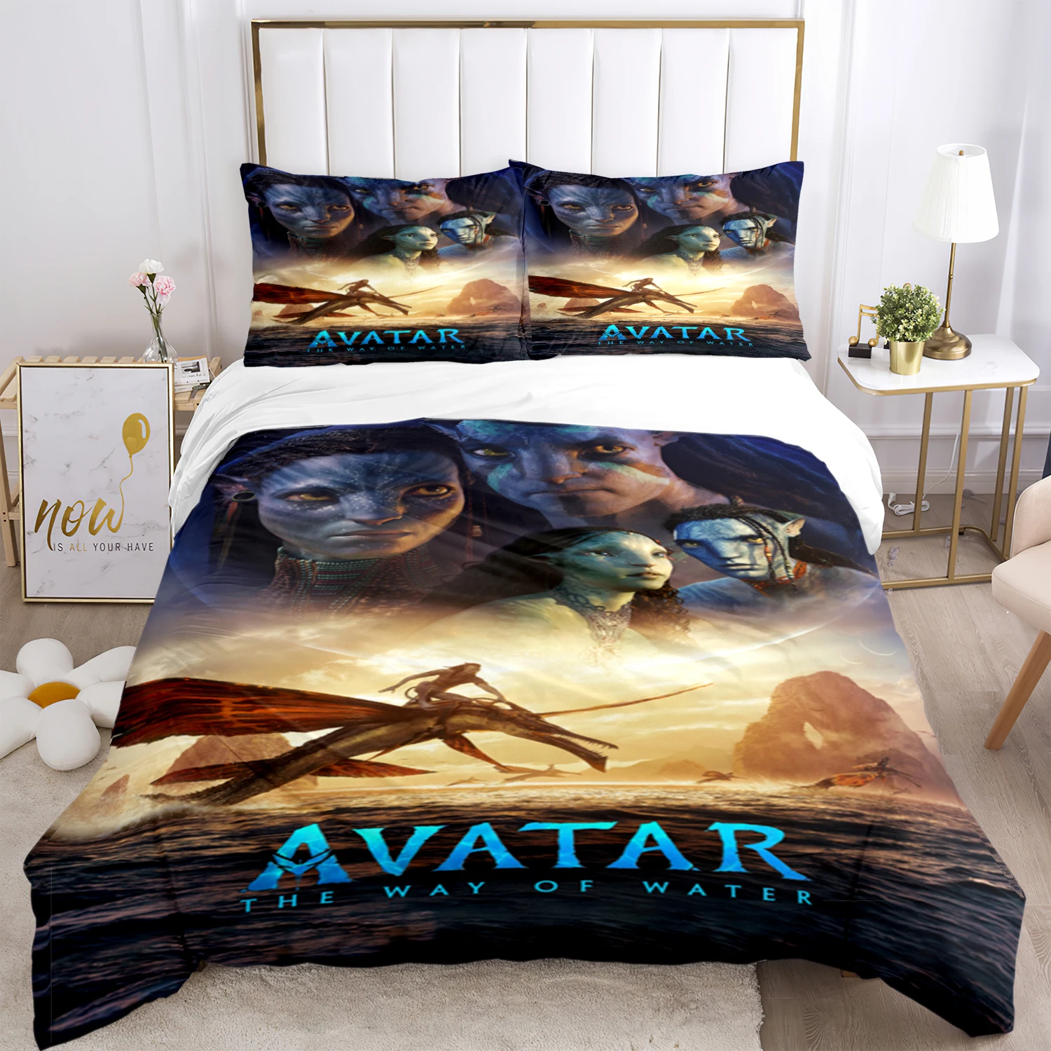 

Avatar movie Print Three Piece Set Fashion Bedding Article Children or Adults for Beds Quilt Covers Pillowcases Bedding Set Gift
