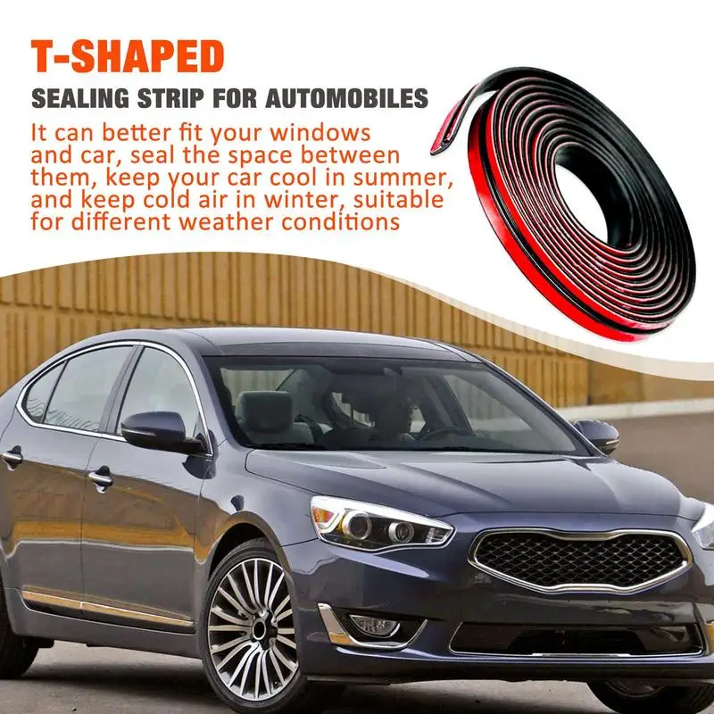 

Universal Car Door Seal Strip Durable T Shape Weatherstrip Seal For Car Doors Noise Reduction Automotive Door Rubber Seal