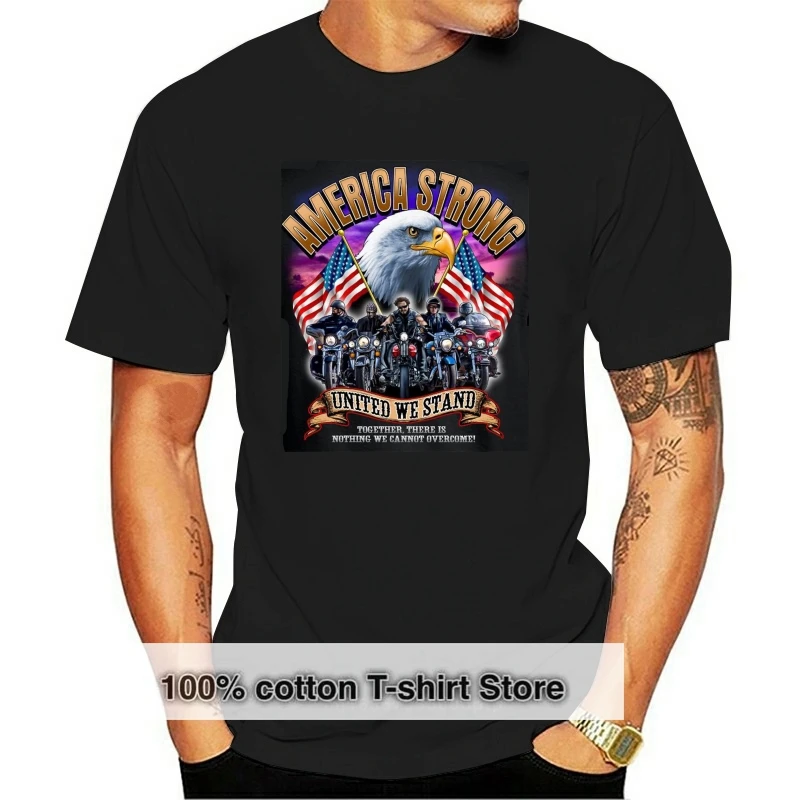 

2018 Fashion Men And Woman T Shirt Free Shipping Top Tees Custom Any Logo Size Biker Life Usa America Strong Tee Shirt