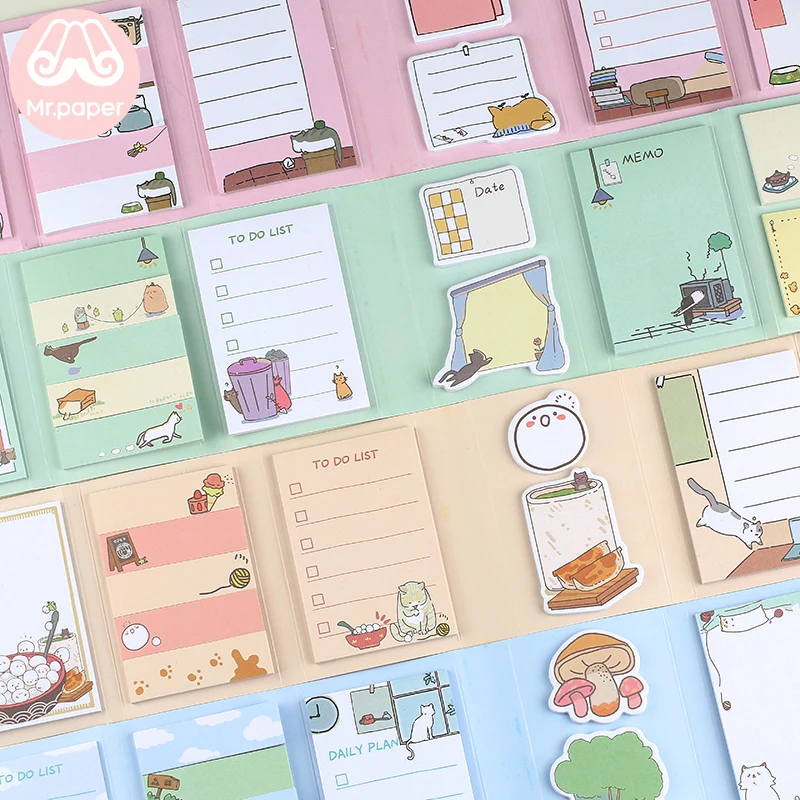 

260 шт./лот 7 видов конструкций в мультипликационном стиле креативные милые записные книжки самоклеящаяся рук DIY Декор Материал школьные канц...