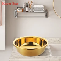 1pc useful stainless steel rainbow vegetable basin diy salad maker mixing bowl round fruit cleaning bowl kitchen cooking tools