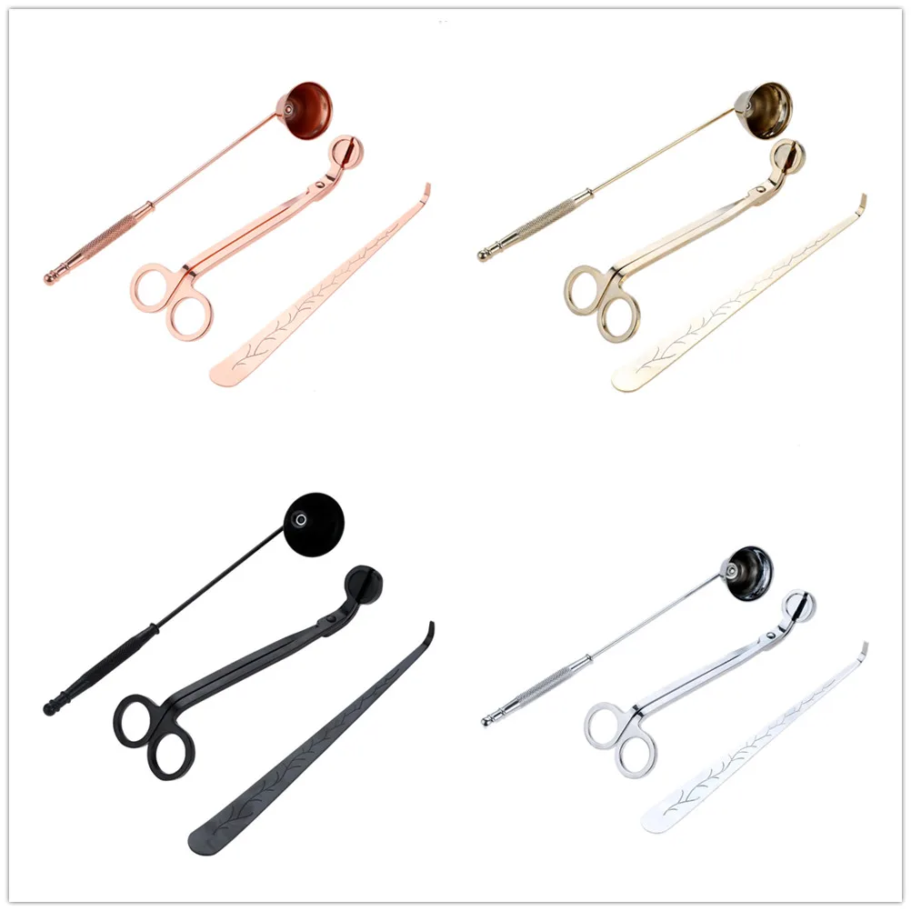 3pcs/1set Candle Care Tools Stainless Steel Wick Scissors Tr