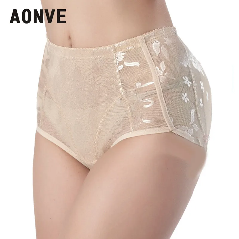

Molding Panties Sexy Woman Flower Embroidery Breathable Mesh Briefs Body Shapers Padded Butt And Hip Shapewear