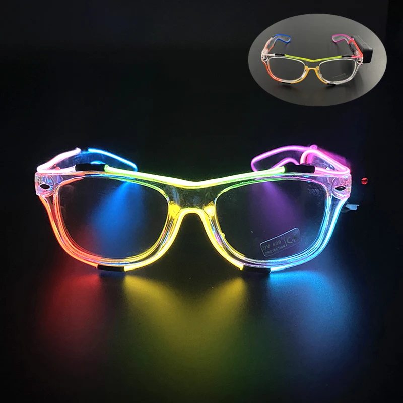 Беспроводные светящиеся восемь цветов радужные иллюзионные очки Аксессуары для