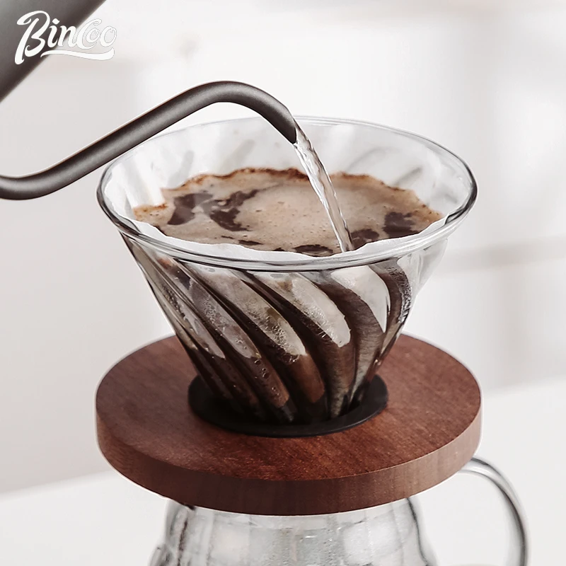 

Coffee Pot Style V60 Glass Wooden 700ML/500ML Coffee Dripper and Pot Set for Coffee Filter Reusable Coffee Filters Reusable