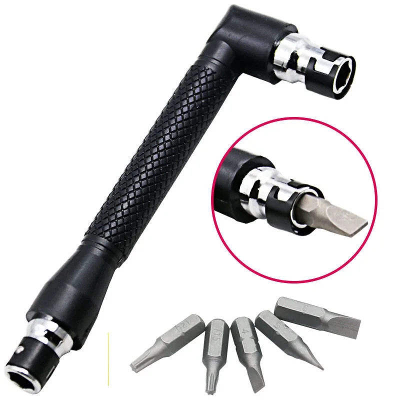 

L-Shaped Double Head Screwdriver Utility Mini Socket Wrench 1/4" 6.35mm Screwdriver Bits Key Tool And Screwdriver Bit Drill Set