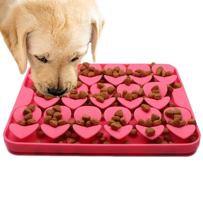 

Slow Feeding Mat Cat Slow Feeder Interactive Puzzle Bowl Feeder Calming Treat Mat Boredom Reducer For Dogs Cats