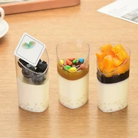 80ml oblique straight cup mini disposable cups pudding jelly mousse cup appetizer bowl for home dessert for chocolate mousse