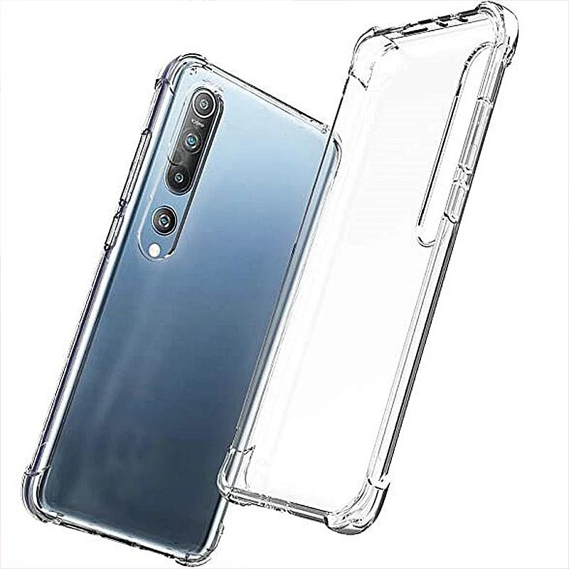 

Transparent Cell Phone Case For Xiao Mi 10/10 Pro Four-Corner Airbag Soft Cover Ultrathin Cell Phone Cover Soft Clear Shell