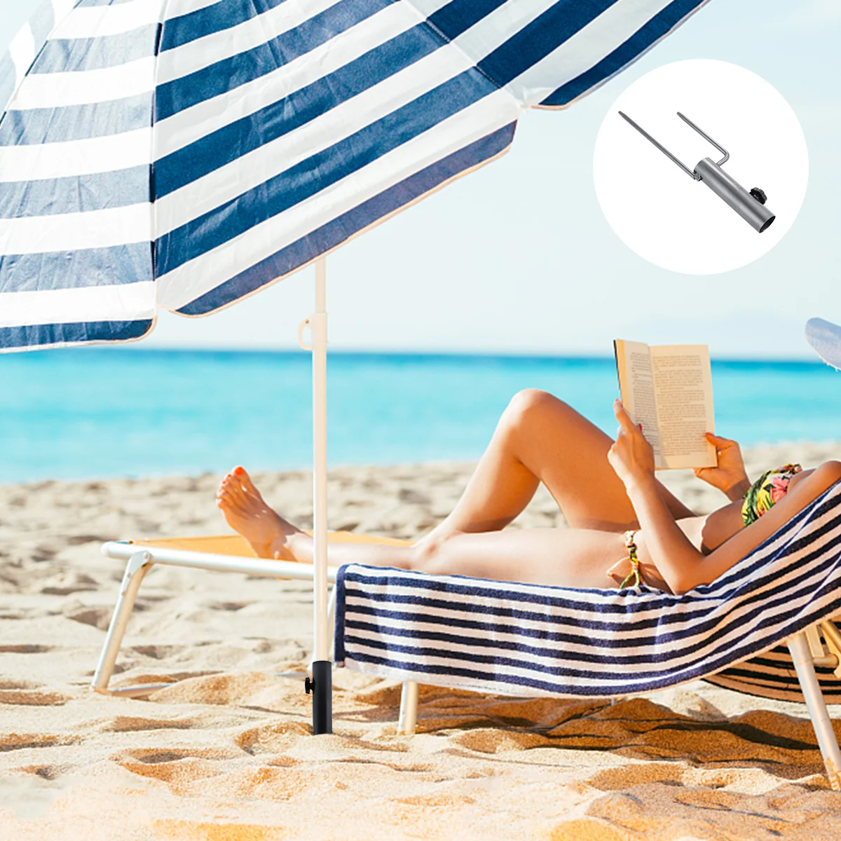 

Banner Anchor Stake Umbrella Beach Holder Stand Grass Auger Outdoor Parasol Sand Flag Pole Bracket Ground Metal Beach umbrella