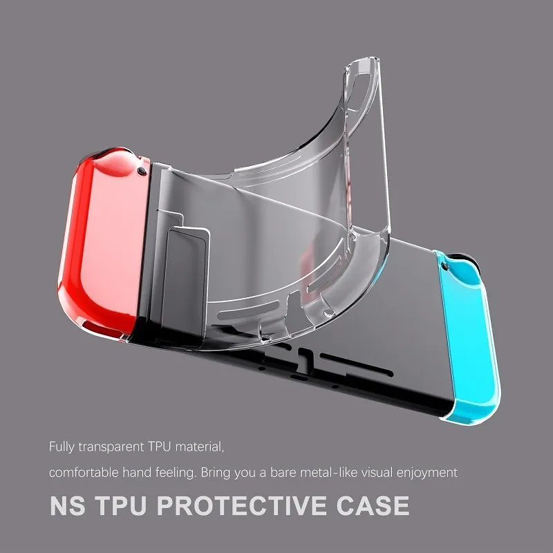 

Protective Case TPU Soft Transparent Shell Cover Frame Protector Dockable Compatible For Nintendo Switch Game Console Accessorie