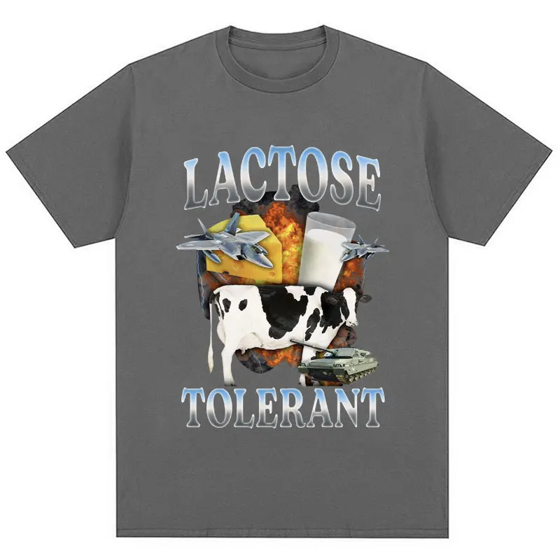 Футболка Мужская/женская с рисунком лактозы смешная эластичная хлопковая