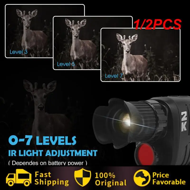 

1/2 шт. монокулярное ночное устройство 1080P Инфракрасный 5-кратный цифровой зум охотничий телескоп двойного назначения 100%