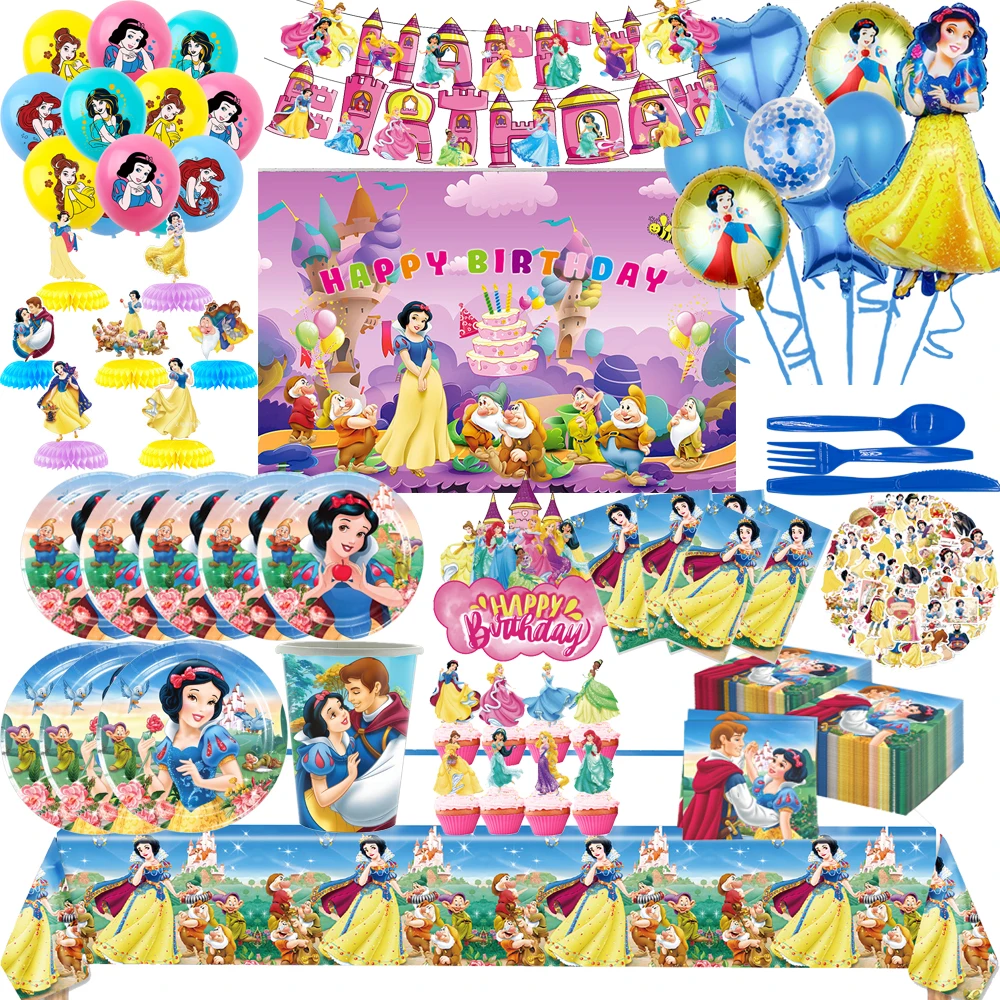 Disney Белая Снежная принцесса принадлежности для дня рождения бумажная тарелка