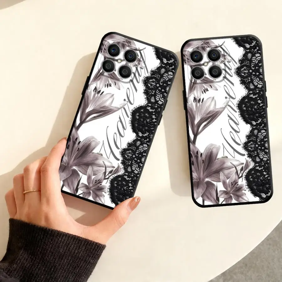 Фото Чехол для телефона с кружевным узором «Лилия» для Honor 600 Lite X7b X9c 400 Pro X8 X8a X9b X9d X5c X6d Play10 X9a X7a X7d X8d №2