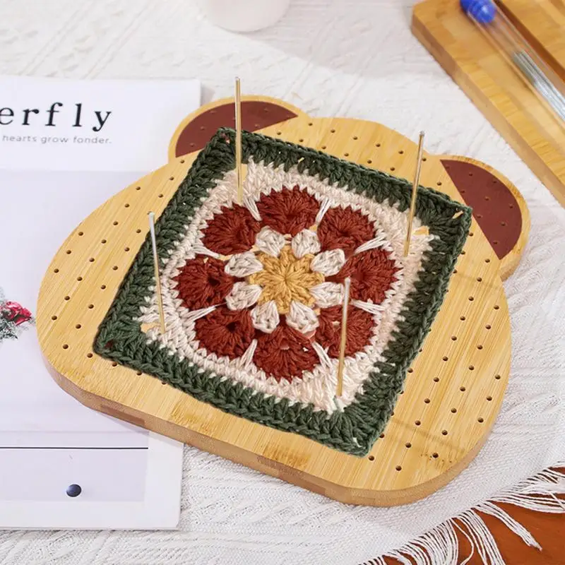 Деревянная доска для вязания крючком блокирующая ручной работы Деревянные