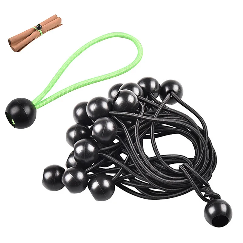 

10Pcs Tent High Elastic Rope Ball Bands Plastic Ball Head Bungee Cords Trampoline Baggage Belts Tent Tie Outdoor Camping Tools