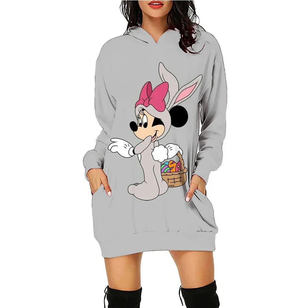 Платья с длинными рукавами элегантное женское платье рисунком Минни Маус 2024