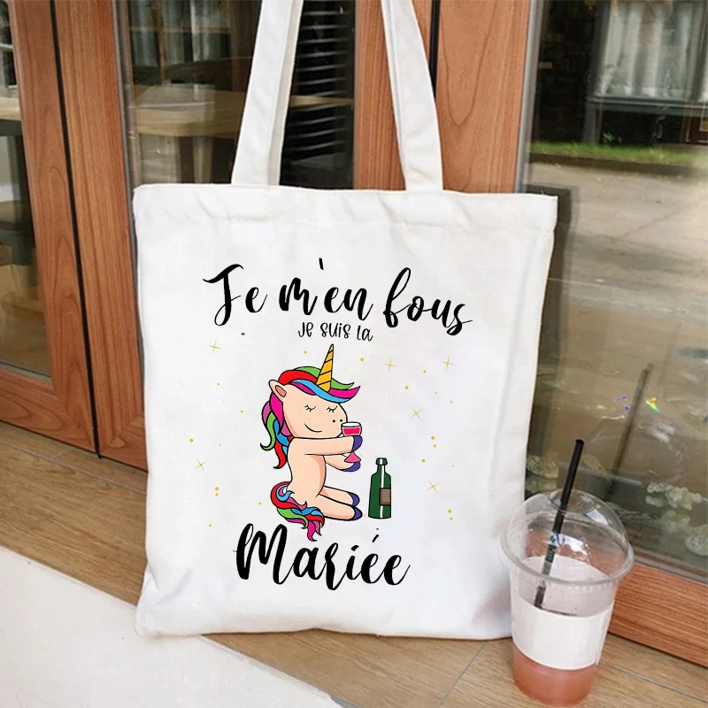 Temoin De La Mariee сумка через плечо с французским принтом Единорог Невесты Девичник