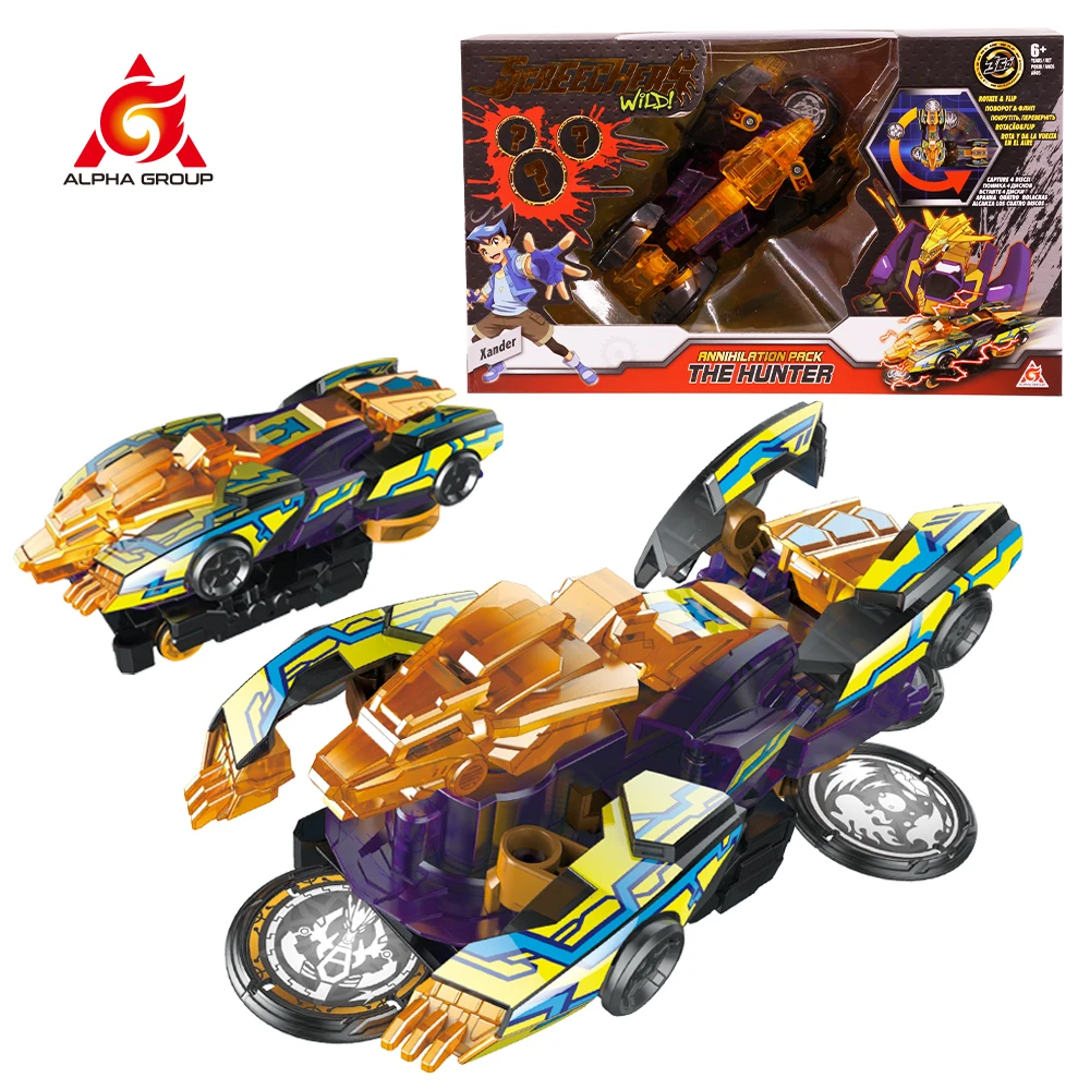 

Screechers Wild! Annihilation Pack 360° Flips Transformation Vehicle Drive - Flip - Beast Mode Capture Coin Deformation Kids Toy