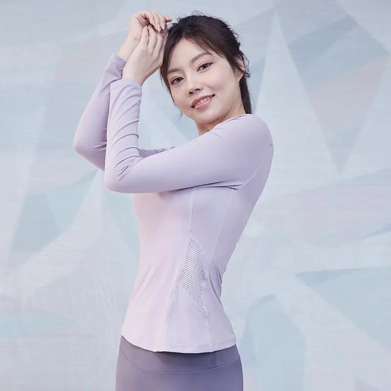 

Women's Sports Wear for Fitness Running Jogging Seamless Long Sleeve Gym Woman Sport Shirt Yoga Top Workout Tops T-shirt E218