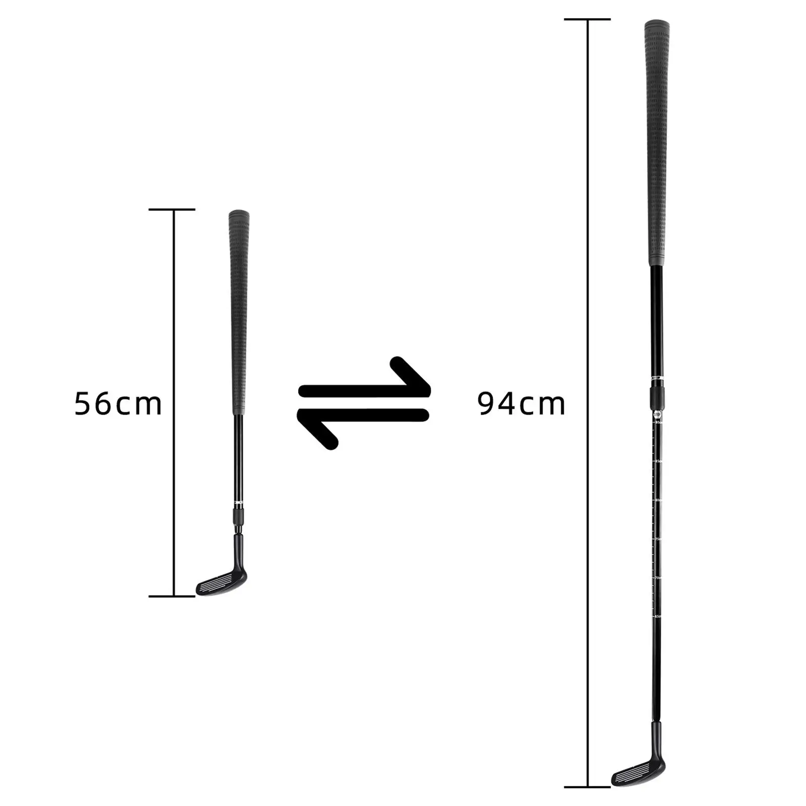 

Golf Chipper Club Two Way with Scale Black Golf Chipping Practice Club Golf Wedge for Children Advanced Kids Beginners Unisex