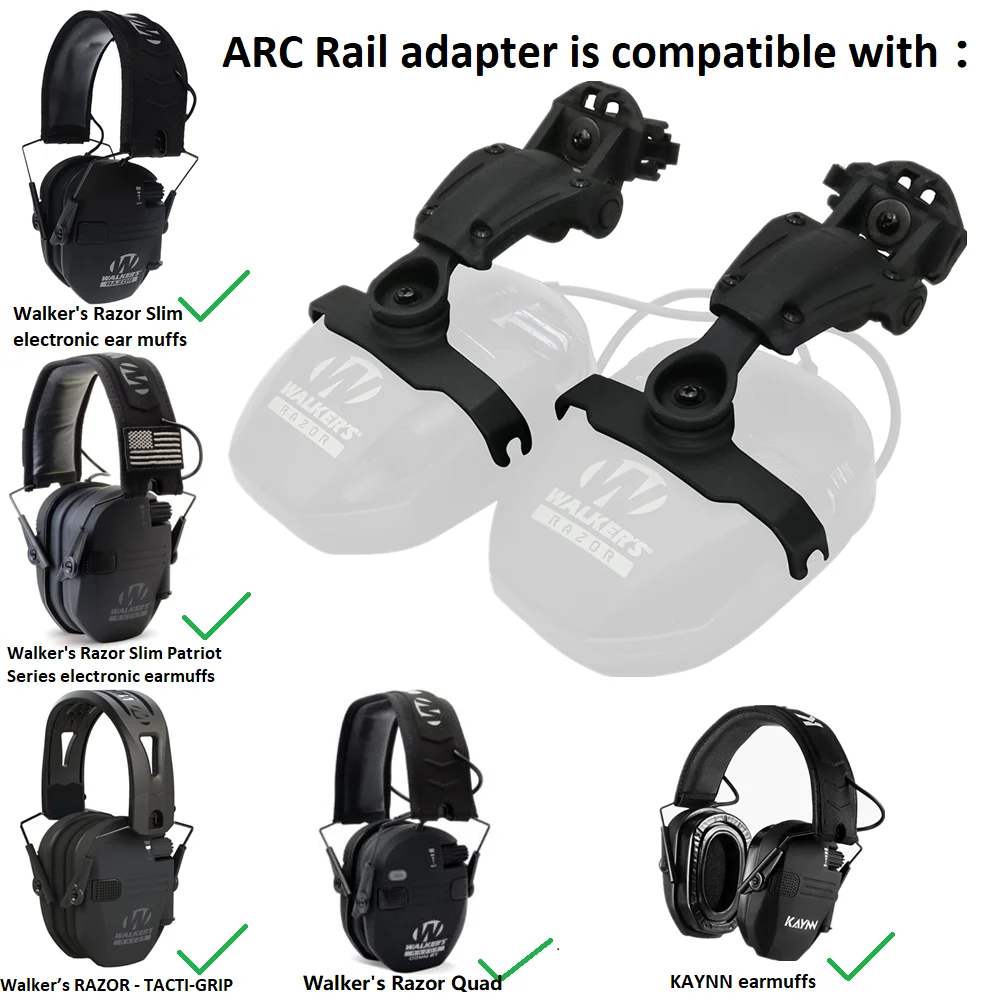 TCIHEADSET Tactical Helmet Wendy/ARC Rail Adapter for Walker's Razor Electronic Hearing Protection Shooting Headset Accessories