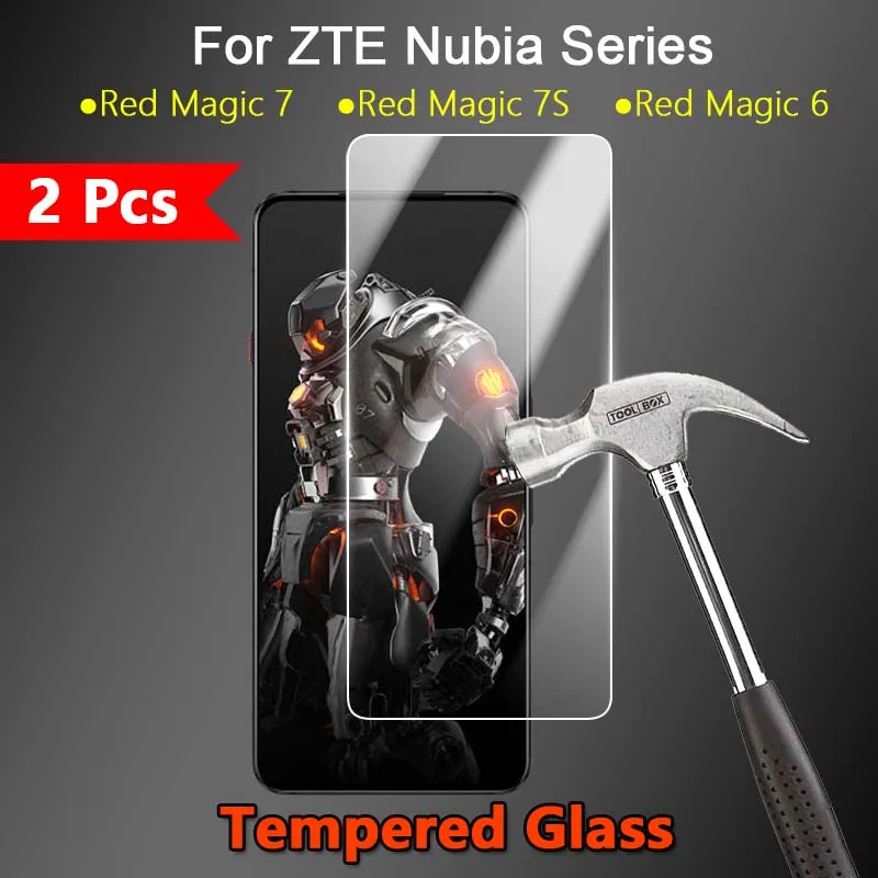

2 шт. для ZTE Nubia Red Magic 7 7S 6 6S 6R Pro, прозрачное ультратонкое 2.5D закаленное стекло с защитой от царапин 9H, защитная пленка премиум класса