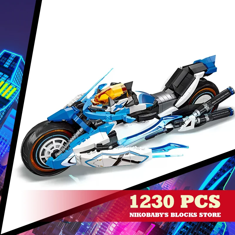 

Высокотехнологичные строительные блоки MOC для мотоцикла, 1230 шт., конструктор для технического мотоцикла, суперскоростная гоночная игрушка ...