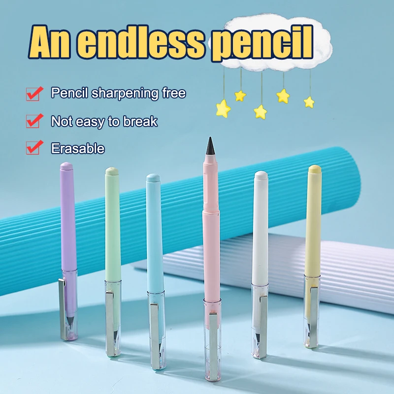 

170mm Macarone Technology Unlimited Writing Pencil No Ink Novelty Eternal Pen Art Sketch Painting Tools Kid Gift School Supplies