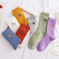 cartoon socks funny animal embroidery kawaii calcetines harajuku woman mujer skarpety korean chaussette cute happy women sock