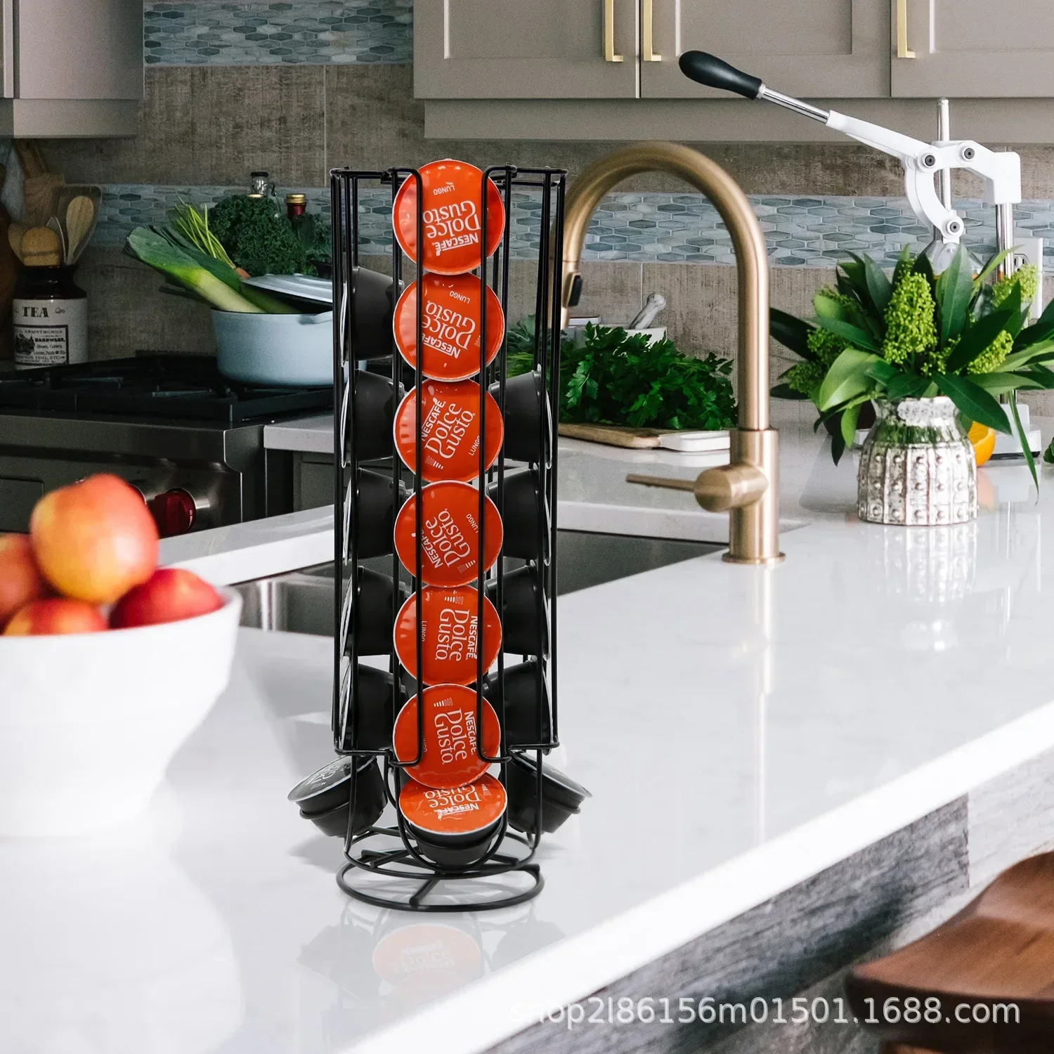 Вращающийся держатель для капсул кофе 24 чашки стойка Dolce Gusto из нержавеющей стали