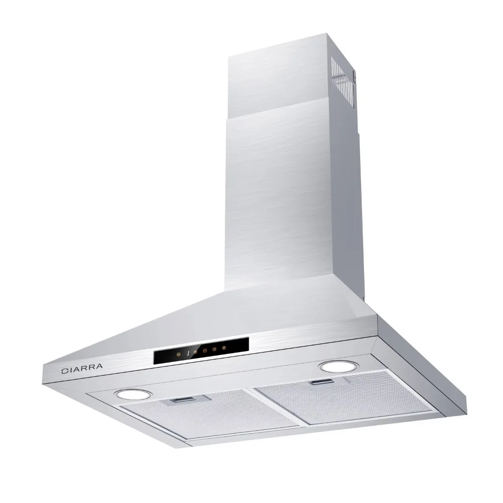 

30 Inch 450 CFM Wall Mount Convertible Range Hood in Stainless Steel With Touch Controls and LED Lights Kitchen Hood Extractor