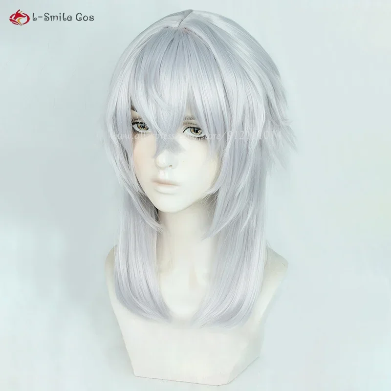 В НАЛИЧИИ Аниме Fukuzawa Yukichi Косплей Парик Серебристо-серый Короткий парик