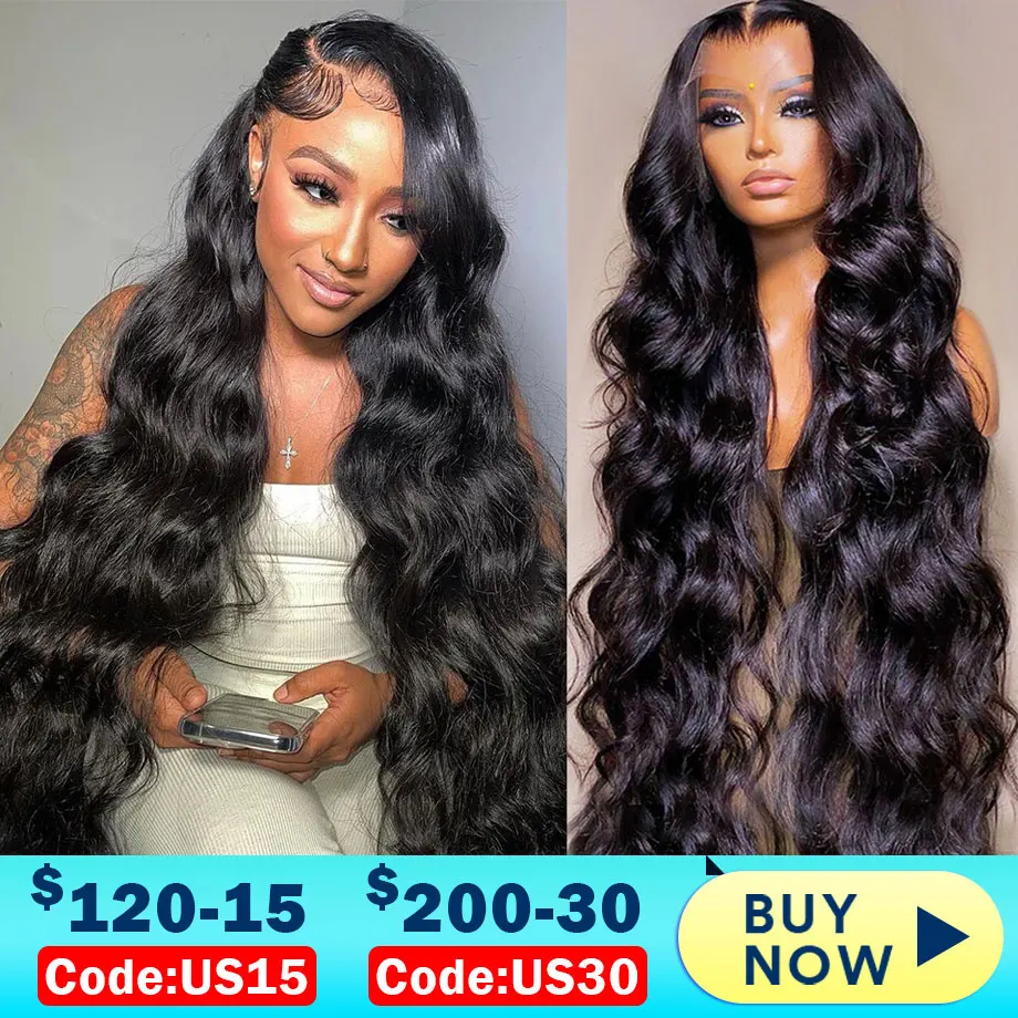 13x6 Hd Transparent Lace Frontal Wig Body Wave 30 40 Inch 13x4 Lace Front Human Hair Wigs For Women Pre Plucked Brazilian Hair