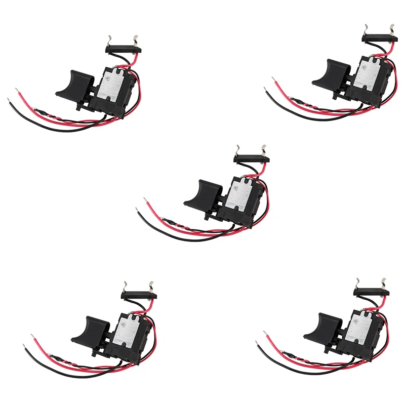 

5X 7.2 V - 24 V Lithium Battery Cordless Drill Switch Speed Control Trigger Switch With Small Light