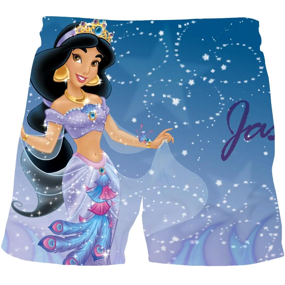 

Детские шорты принцессы жасмин спортивная одежда эластичная талия повседневные шорты