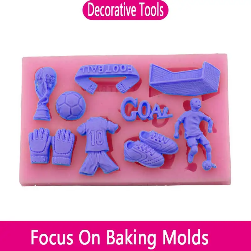 

Football Supplies Athletes Modeling Silicone Mold Chocolate Fondant Cake Baking Mold Hand Dripping DIY Cake Decorating Tools