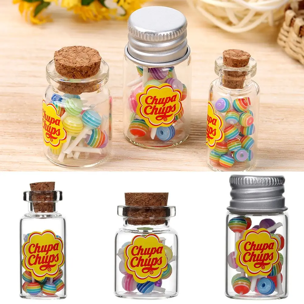 

1/12 Scale Lollipops With Jar Dollhouse Miniature Food Simulation Sugar Candy Box DIY Accessories Photography Props Doll House