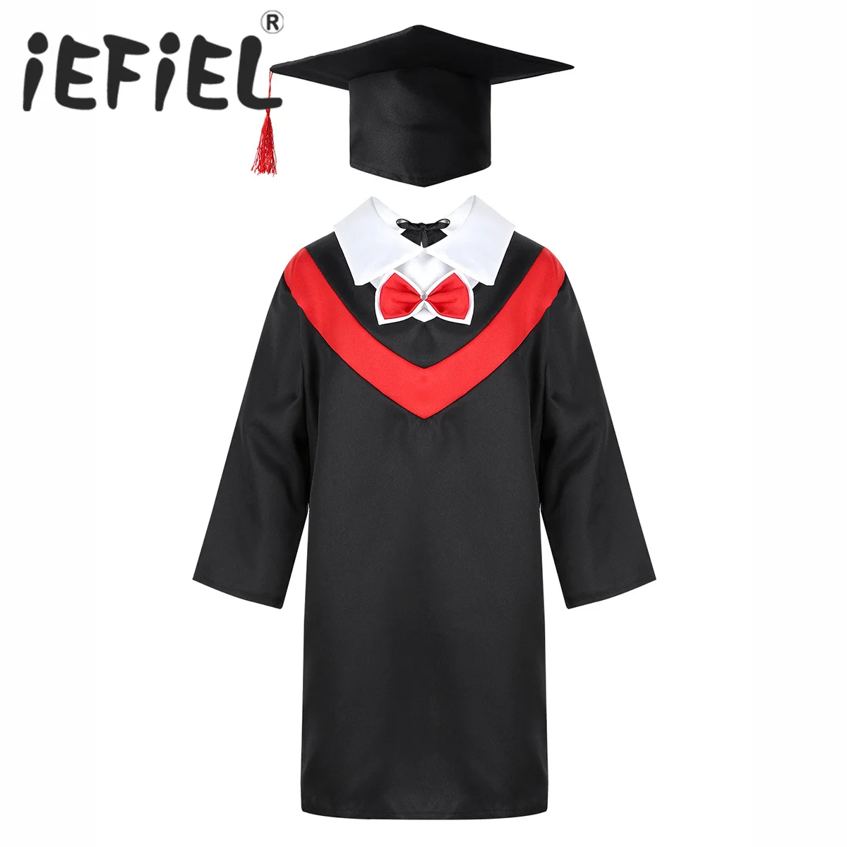 Детское платье для начальной школы с бахромой и шапочкой детей |