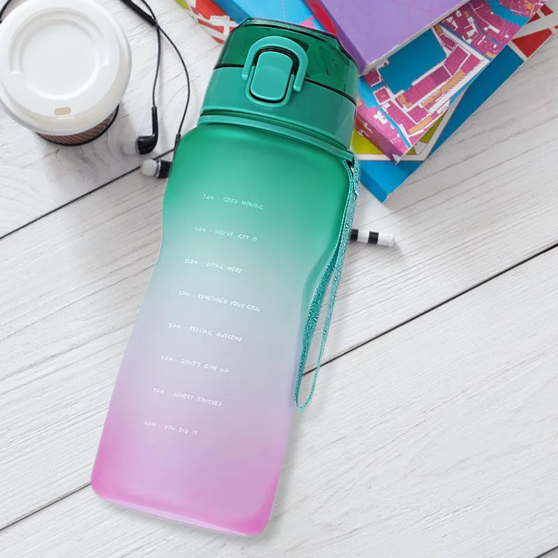 

Portable Fitness Jugs Outdoor Travel Cup Sports Gym Drink Tumbler Water Bottle With Time Marker 2/3.8L Large Capacity Straw Mug