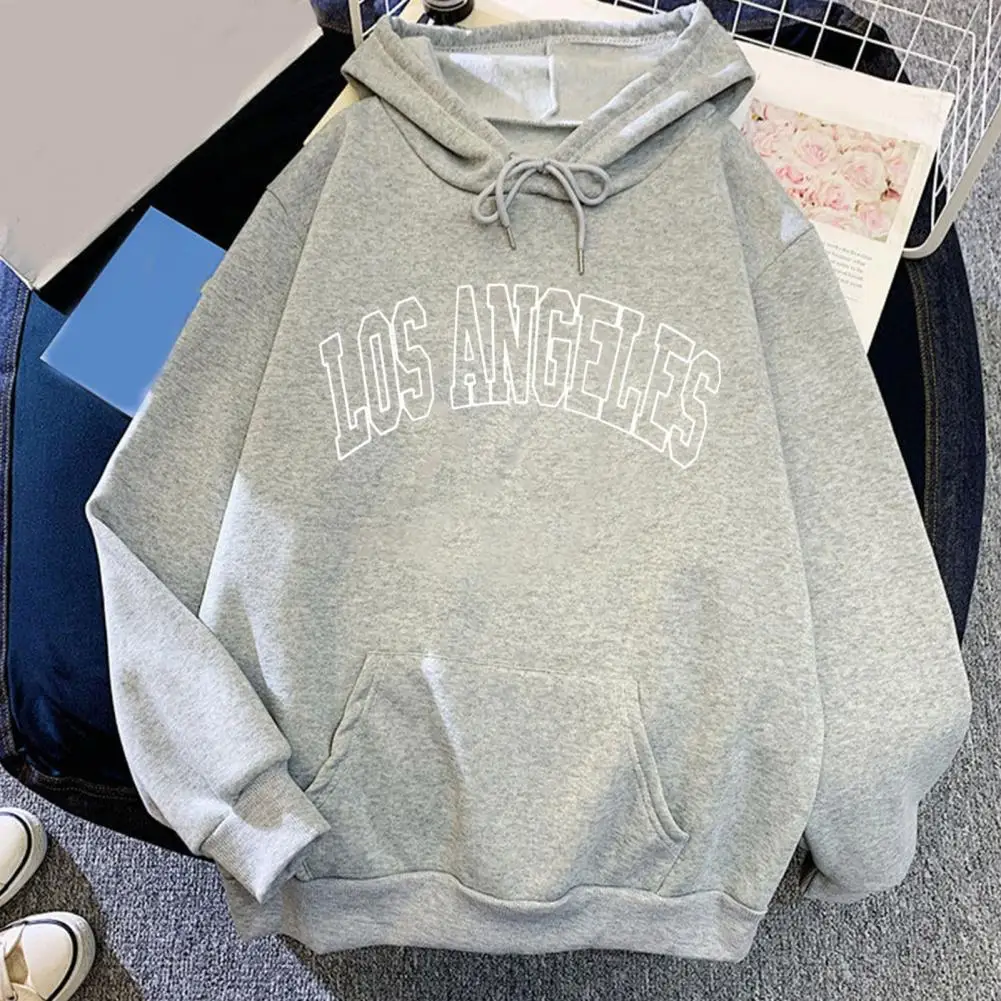 

Great Girl Hoodie Letter Print Soft Warm Elastic Cuff Spring Hoodie